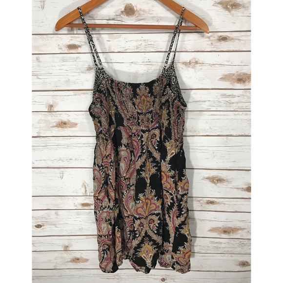 Xhilaration Dresses & Skirts - BLACK PAISLEY & LEOPARD PRINT POCKET DRESS SIZE XL